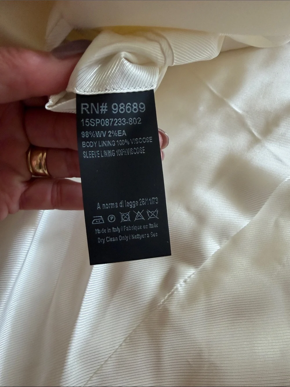 Todd Snyder Cream Tuxedo Jacket Sz 40S.  New.  SEE PICTURES